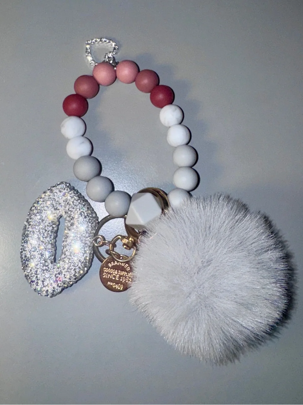 Silicone Beaded Keychain Wristlet Women’s Cute Key Ring Purse Bag Charm NWT